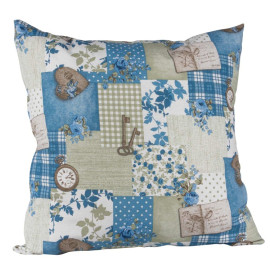 Cojín Lona Patchwork Blue