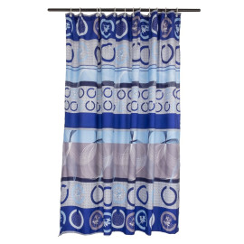 Cortina Baño Microfibra Circle Blue