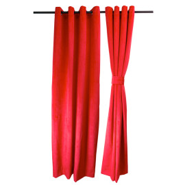 Set 2 Cortinas Felpa Roja